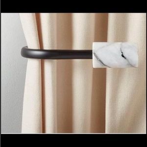 CB2 Matte Black Marble Finial Curtian Tie Back